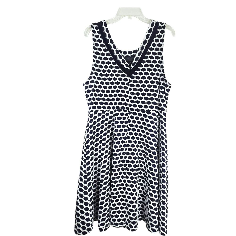 Pixley Navy & White Midi Dress 2x - Picture 2 of 9